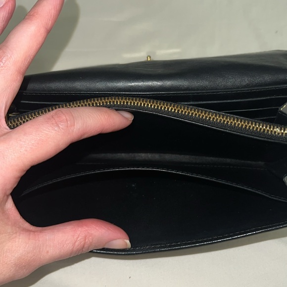 Authentic Louis Vuitton Suhali Le Favori Wallet Blackk Leather Gold Snap Large - Picture 12 of 16